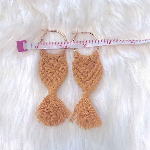 🆕Trendy Macrame Earrings Handmade w/ L♥️VE; Boho Bohemian Style🪶Light Weight - Picture 13 of 16